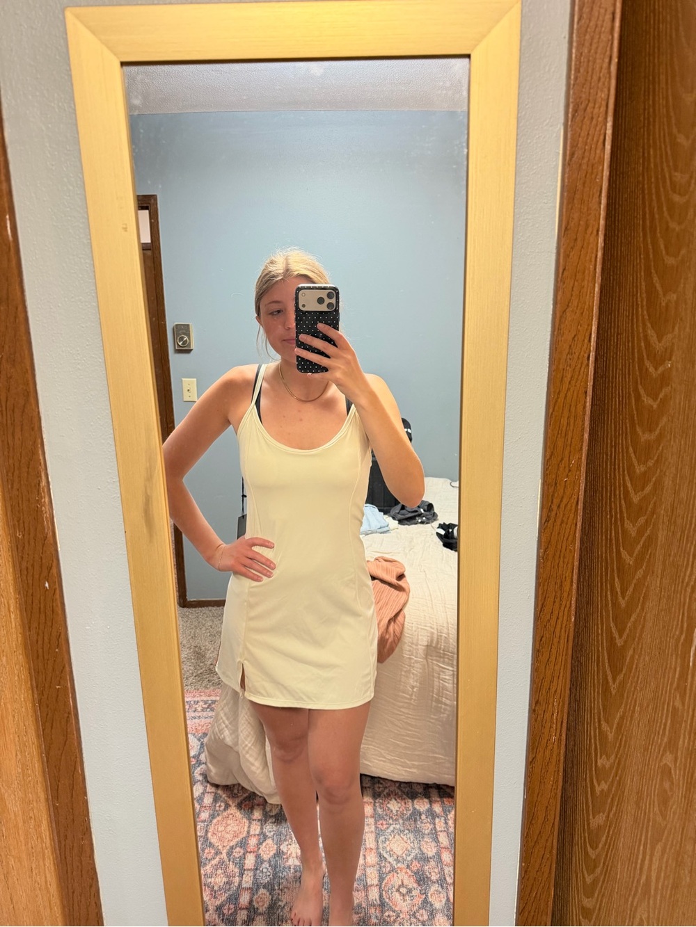 Mono B Cream Scoop Tank Mini Dress